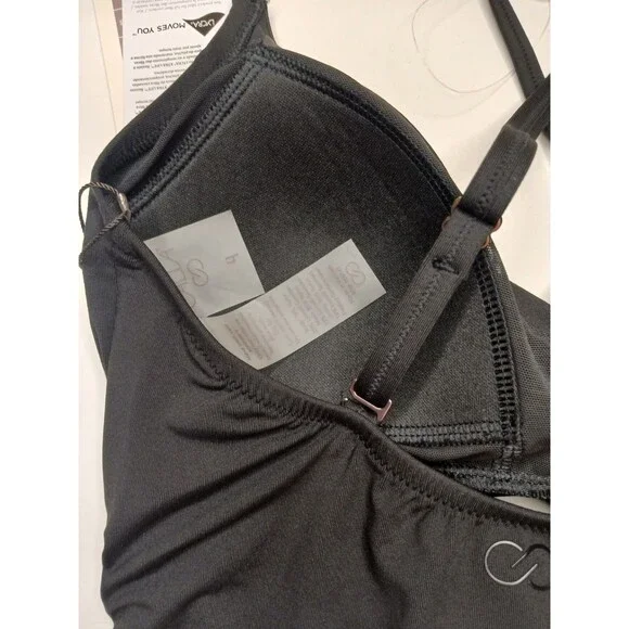 Calia Women's Swimsuit Sz 4 Black Tie Front Crisscross StrapFixed Cups $75 - Picture 4 of 13